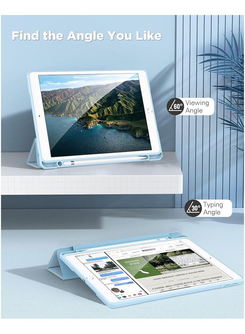 DUSALA 2 in 1 Case for iPad 9th Generation 2021/iPad 8th Generation 2020/iPad 7th Generation 2019 10.2 inch with Pencil Holder, Slim Protective Cover with Clear Back Shell, Auto Wake/Sleep With Tempered Glass - Image 3