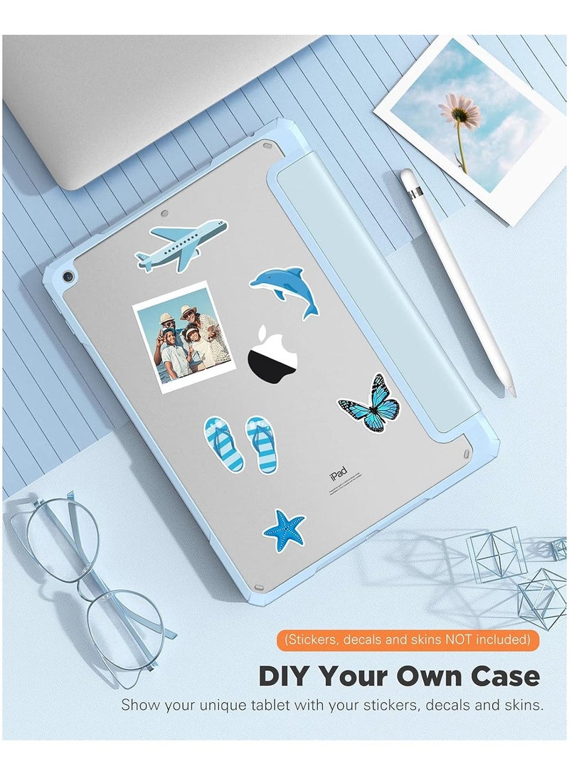 DUSALA 2 in 1 Case for iPad 9th Generation 2021/iPad 8th Generation 2020/iPad 7th Generation 2019 10.2 inch with Pencil Holder, Slim Protective Cover with Clear Back Shell, Auto Wake/Sleep With Tempered Glass - Image 4