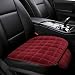 YoRise Car Seat Cushion Soft Plush Auto Seat Pad with Storage Pocket Car Driver Seats Protector Cover with NonSlip Rubber Bottom Winter Vehicle Accessory for SUV Truck Home Office Red - Image 2