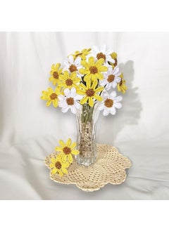 Happy Threads Happy Threads|Daisy Dreams, Eco-Friendly Handcrafted Single Stem Crocheted Flowers - Child-Safe, Lead-Free, Sustainable Decor & Gift Solution-White  - Image 3