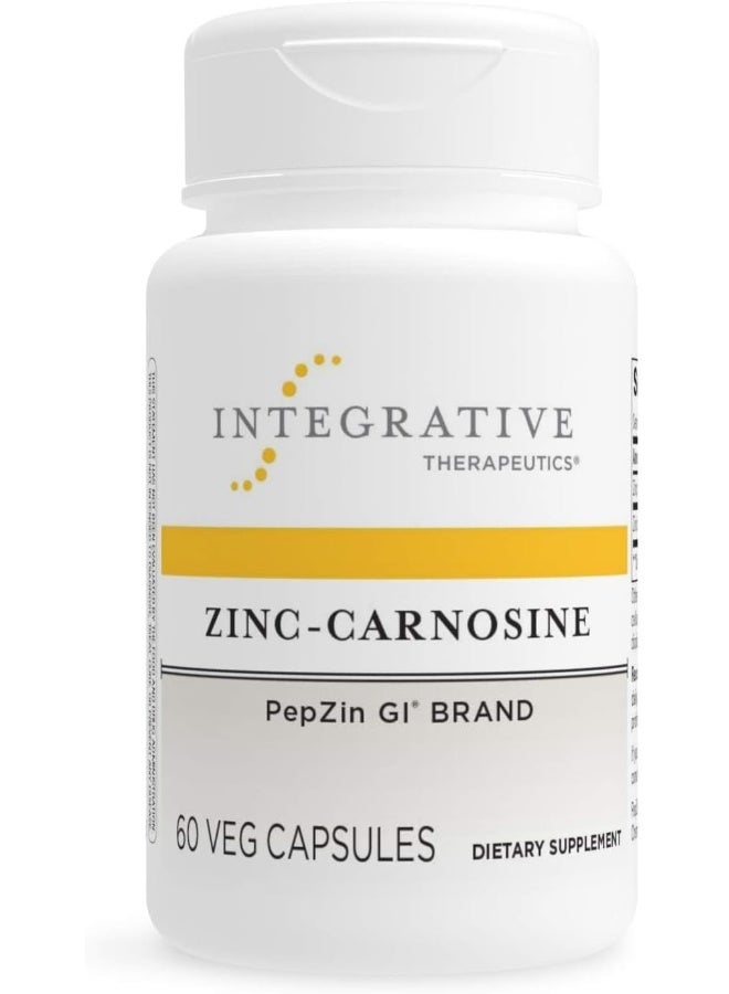 Integrative Therapeutics Zinc-Carnosine - PepZin GI Brand Supplement with Zinc-Carnosine - GI Tract Support* - Gluten Free & Vegan - 60 Capsules - Image 1