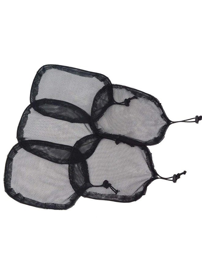 yantaisiyu 5Pcs Black Weaving Net Cap Ponytail Net with Elastic Drawstring for Making Hair Bun Hair Wig Making Tools for Women (Square) - Image 1