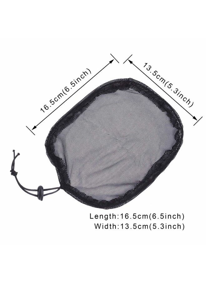 yantaisiyu 5Pcs Black Weaving Net Cap Ponytail Net with Elastic Drawstring for Making Hair Bun Hair Wig Making Tools for Women (Square) - Image 2