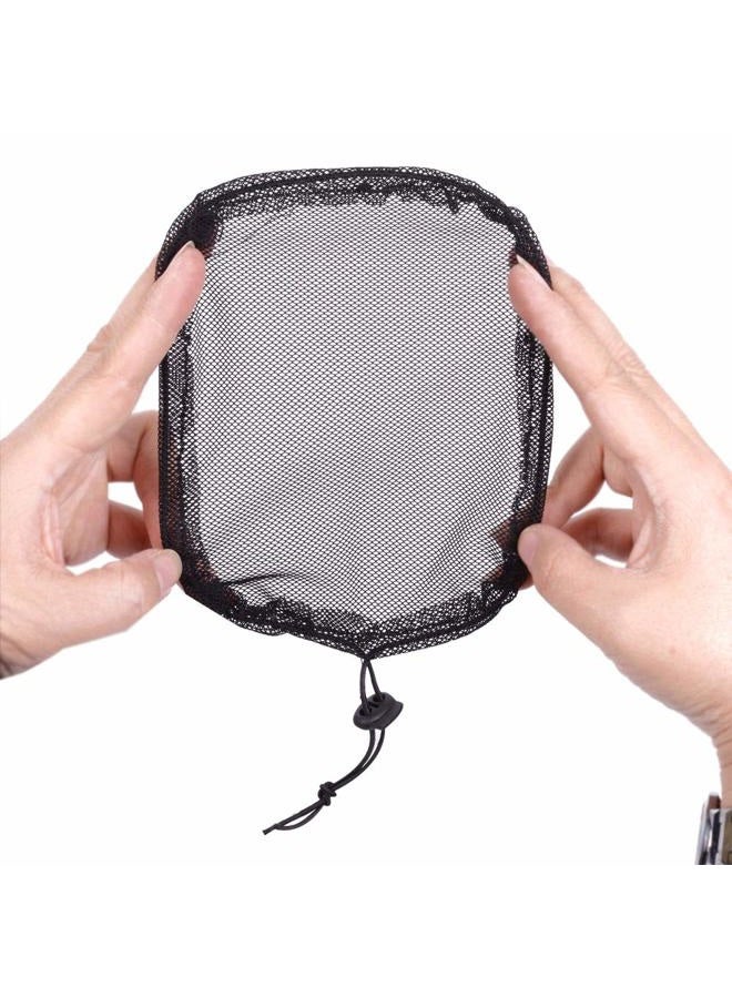 yantaisiyu 5Pcs Black Weaving Net Cap Ponytail Net with Elastic Drawstring for Making Hair Bun Hair Wig Making Tools for Women (Square) - Image 5