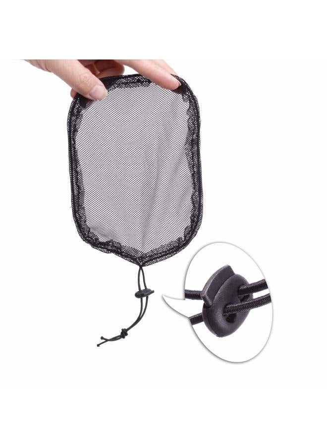 yantaisiyu 5Pcs Black Weaving Net Cap Ponytail Net with Elastic Drawstring for Making Hair Bun Hair Wig Making Tools for Women (Square) - Image 4