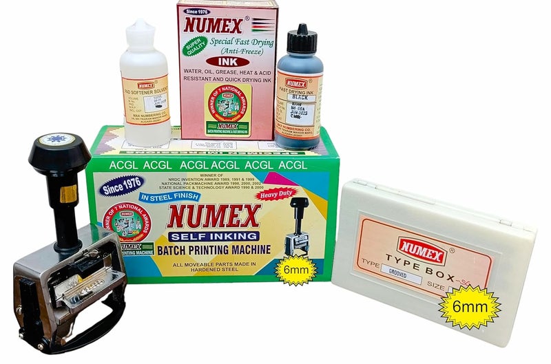 ACGL NUMEX (6MM) Super Fast Batch Printing Machine (Batch NO., Packing Date, Expiry Date, MUXIMUM Retail Price, NET Weight, Quantity, Size, ETC.) Premium (NUMEX-6MM) - Image 1