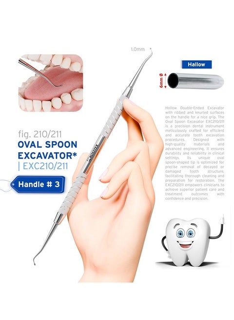 Dental Instrument Excavator fig. 210/211 with handle no. 3