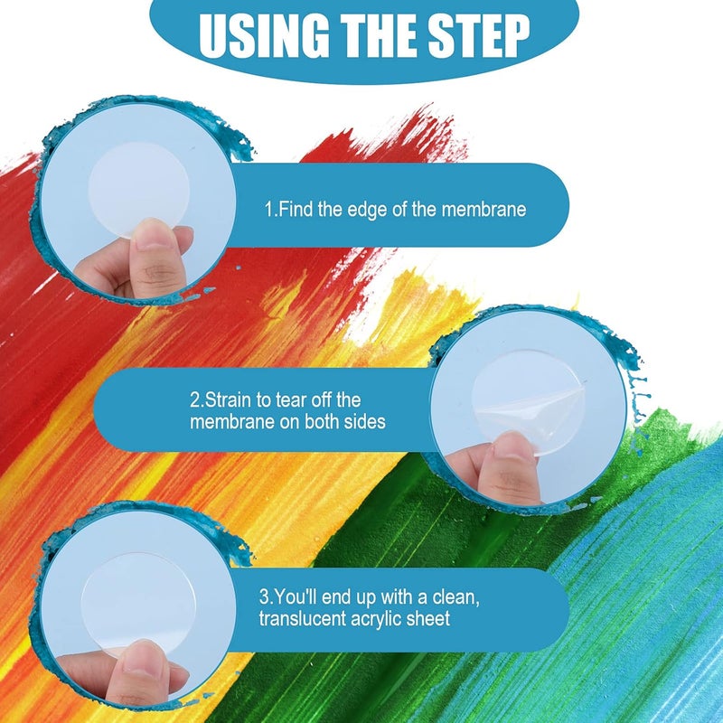 كلاراكو 24 قطعة من أقراص الأكريليك الدائرية الشفافة للرسم، صفائح أكريليك دائرية سميكة وشفافة، زينة أكريليك، أقراص أكريليك دائرية فارغة للزينة من أجل DIY، والحرف الفنية، والنقش (1.5 بوصة) - Image 4