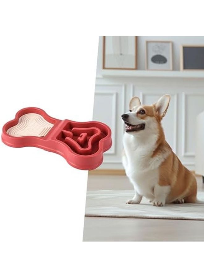 Red Slow Feed Dog Bowl Puzzle Feeder Prevents Bloating Dishwasher Safe - Image 4