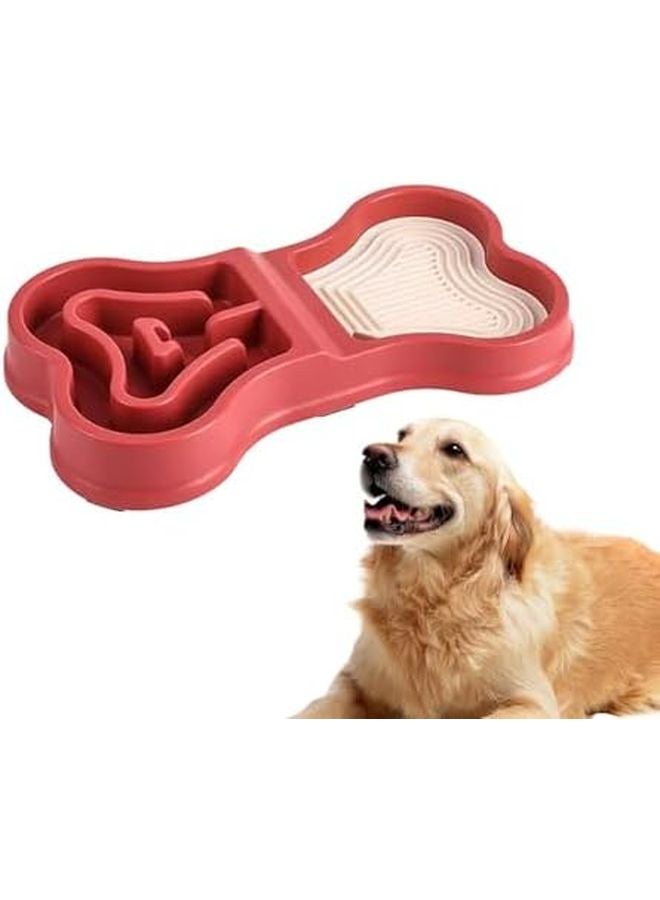 Red Slow Feed Dog Bowl Puzzle Feeder Prevents Bloating Dishwasher Safe - Image 2