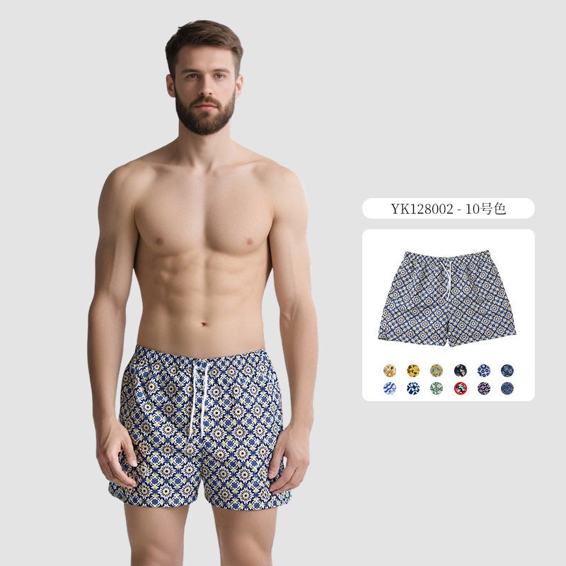 2025 New Summer Men''s Peach Skin Size Beach Pants Loose Casual Hot Spring Vacation Beach Pants Shorts - Image 1