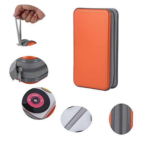 UENTIP 96 Capacity CD Case,Portable DVD Hard Plastic Case Holder CD Organizer Wallet Protective DVD Storage (96, Orange) - Image 3