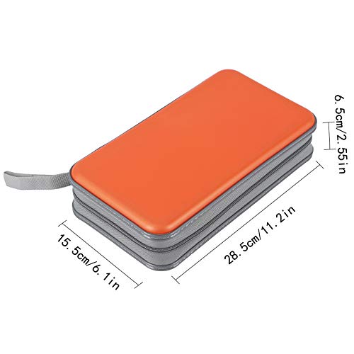 UENTIP 96 Capacity CD Case,Portable DVD Hard Plastic Case Holder CD Organizer Wallet Protective DVD Storage (96, Orange) - Image 4