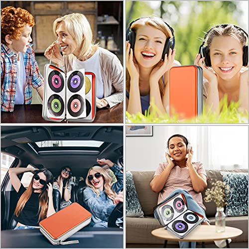 UENTIP 96 Capacity CD Case,Portable DVD Hard Plastic Case Holder CD Organizer Wallet Protective DVD Storage (96, Orange) - Image 5