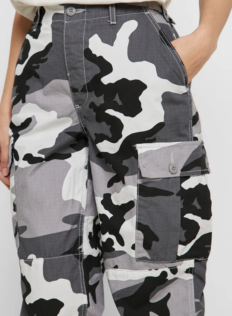 Topshop Petite Camo Print Cargo Pants