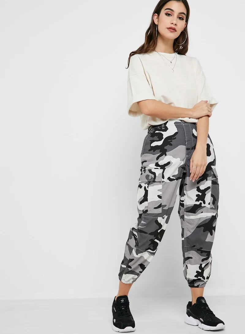 Topshop Petite Camo Print Cargo Pants