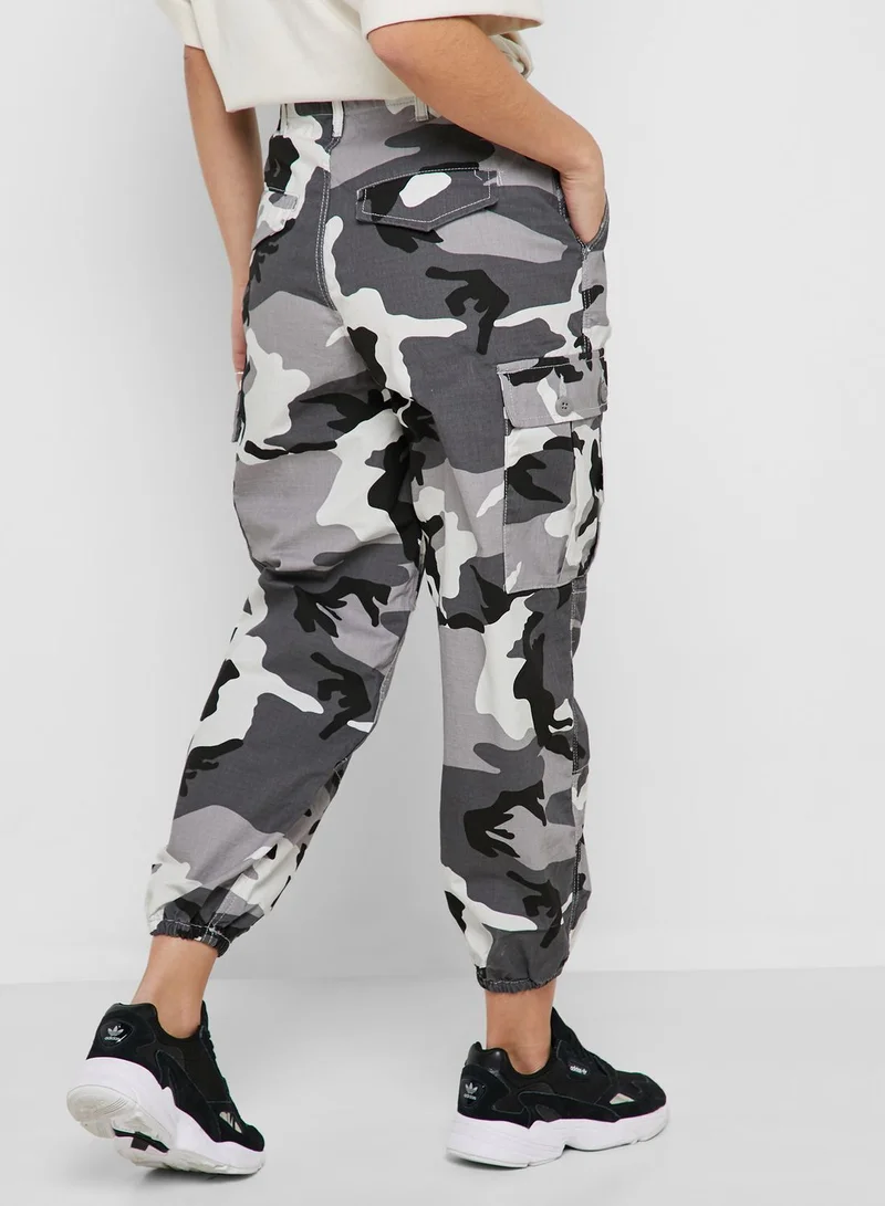 Topshop Petite Camo Print Cargo Pants