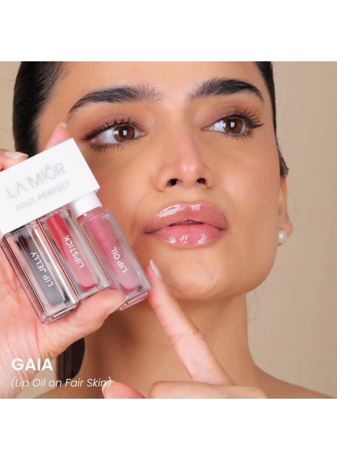 LaMior Pout Perfect 3-in-1 Lip Kit | Long-Lasting Lip Stain, Hydra Matte Liquid Lipstick & Non-Sticky Glossy Lip Oil | Hydrating, Vegan & Cruelty-Free Peptide Lip Care | Travel Makeup Kit with Nourishing Ceramides & Noni - Image 3