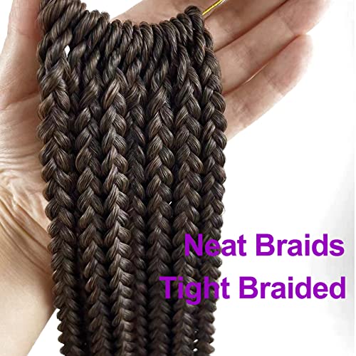 Chicmoi 1B/30 Goddess Box Braid Crochet Hair 24 Inch T30 Ombre Brown Crochet Box Braids Pre Looped braid Hair for Black Women Soft 6 Packs 144 Strands Chicmoi (T30, 24 inch 6 pack) - Image 4
