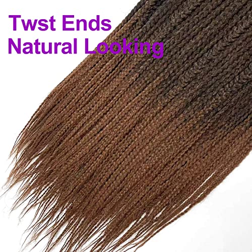 Chicmoi 1B/30 Goddess Box Braid Crochet Hair 24 Inch T30 Ombre Brown Crochet Box Braids Pre Looped braid Hair for Black Women Soft 6 Packs 144 Strands Chicmoi (T30, 24 inch 6 pack) - Image 5