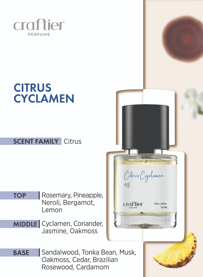 Craftier Perfume Inspired Perfume CITRUS CYCLAMEN - Inspired of-CHROME, Eau De Parfum for Men - 50ml, Long Lasting Citrus Fragrance Upto 24 Hrs, Travel Size Men's Perfume for Men | Best Price UAE