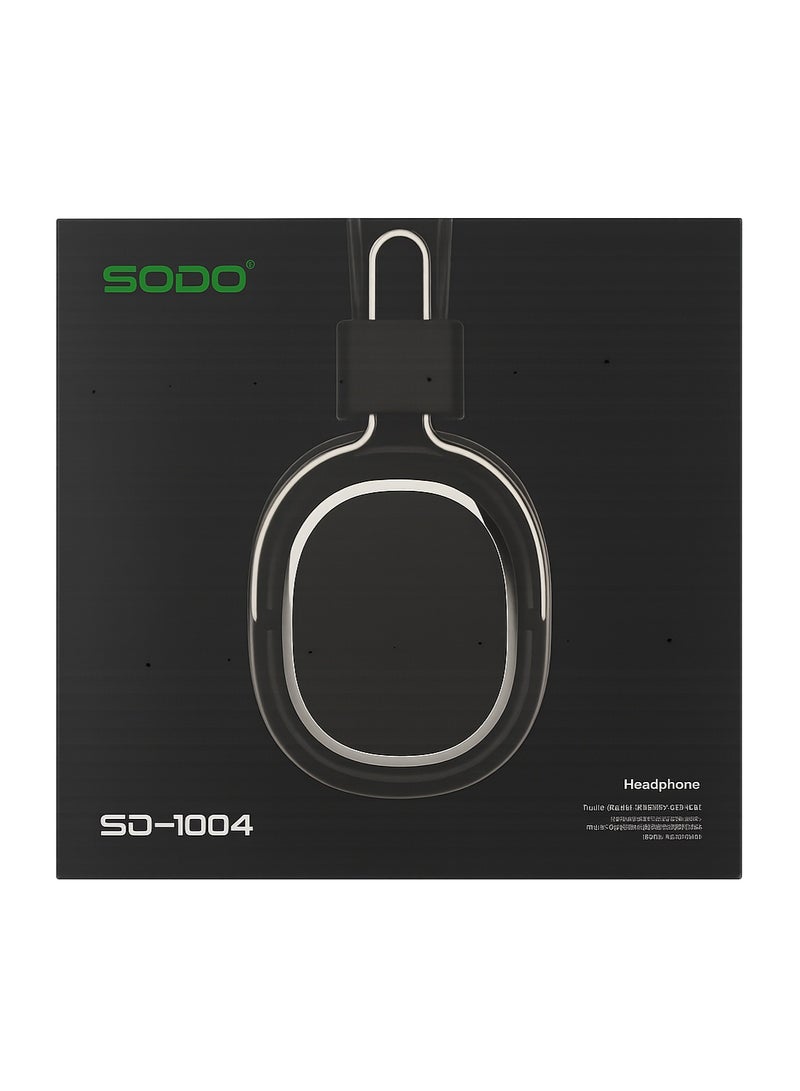 سودو سماعة رأس لاسلكية SODO 1004 قابلة للطي ومتوافقة مع تقنية البلوتوث 5.1، سماعة رأس سلكية لاسلكية مزودة بميكروفون وتدعم TF - Image 4
