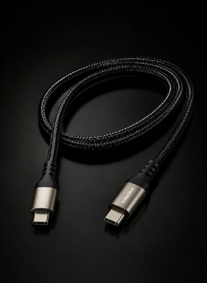 Vierex VC-14 65W USB C to USB C Fast Charging Cable Power Delivery PD Charging Cord Braided Data Cable for Laptops Tablets Smartphones, 1m - Image 3