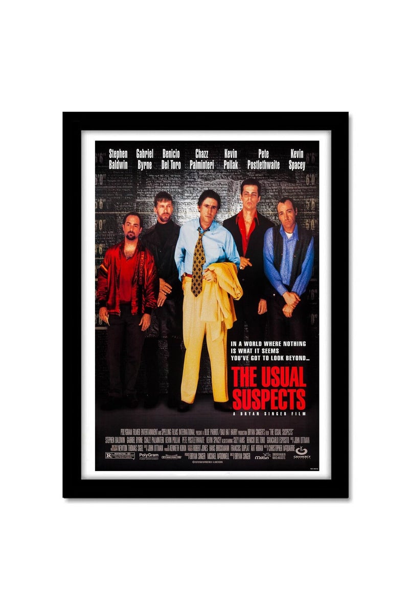 GRAY WALL - The Usual Suspects Movie Framed Poster Acrylic Glass For Room & Office (10 Inch X 13 Inch, Multicolor) - Image 1