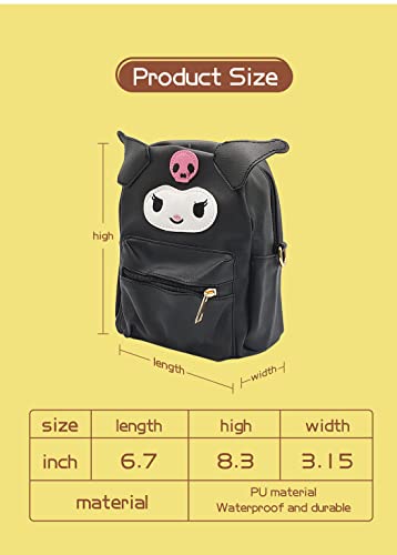 Shuyun Girls Anime Kawaii Mini Backpack, Keychain Anime Cosplay Back Pack Cute Doll Handbag Shoulder Bag(Black) - Image 3