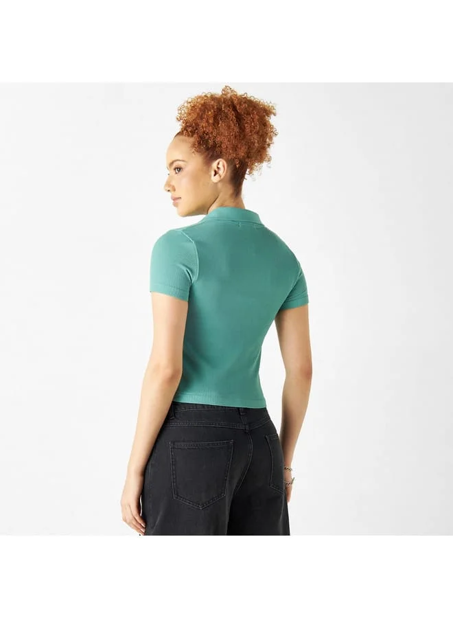 2Xtremz 2Xtremz Ribbed Polo T-shirt with Short Sleeves
