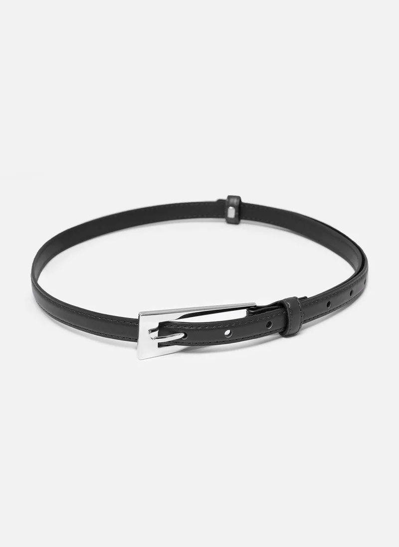 ليتشي حزام رفيع بإبزيم مستطيل الشكل