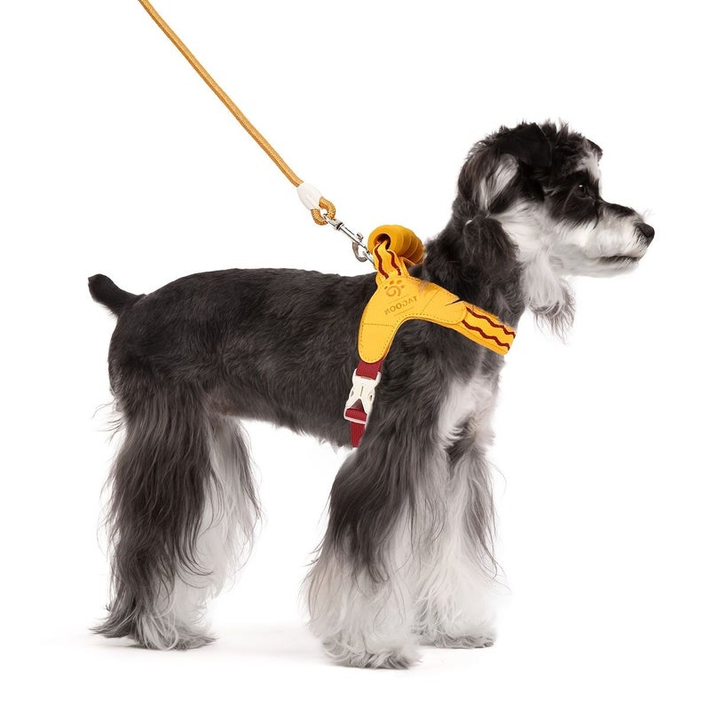 Khaki XL Soft Handle Dog Saddle Chest Back Harness With Leash 2 Pieces Set For Outdoor Walking Travel - Image 2