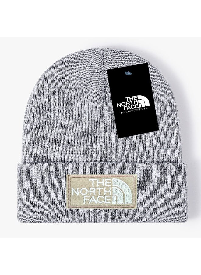 The North Face Berkeley Heather Gray Knit Beanie - Iconic Logo Patch Winter Warm Cap 558Size