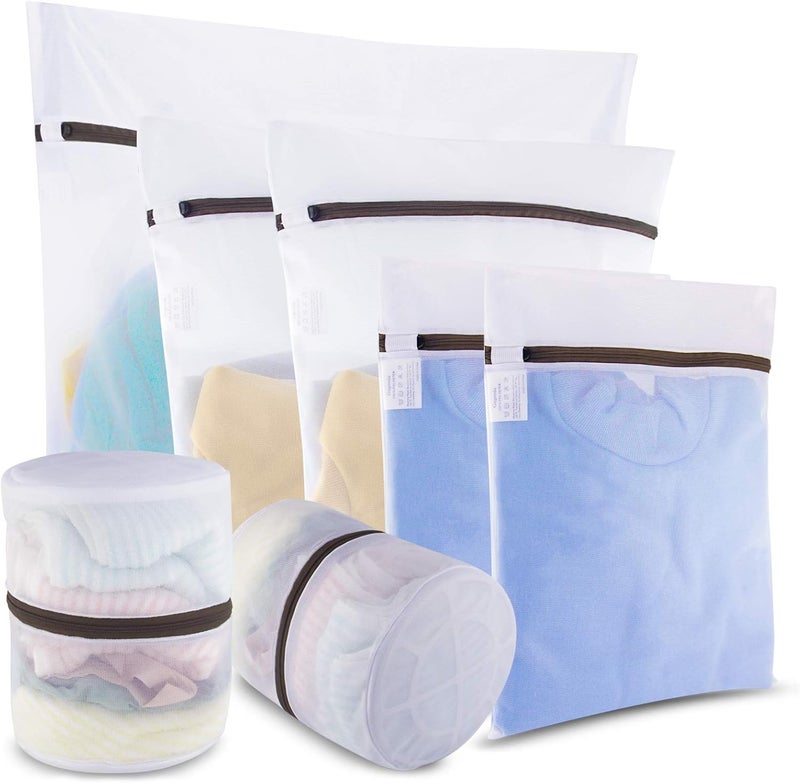 GOGOODA Mesh Laundry Bags for Delicates Durable Protective Wash Bags Travel Storage Bags for Intimates Lingerie, 7PCS （1XXL,2L,2M,2 Bra Bags） | Travel Storage Bags for Intimates Lingerie, 7PCS （1XXL,2L,2M,2 Bra Bags） - Image 1