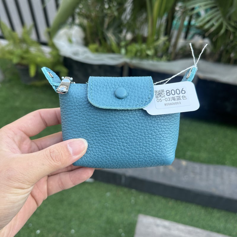 Exquisite Genuine Leather Zipper Clutch Bag, Portable Creative Coin Storage Bag, Women'S Small Wallet, Versatile Women'S Bag - Image 1