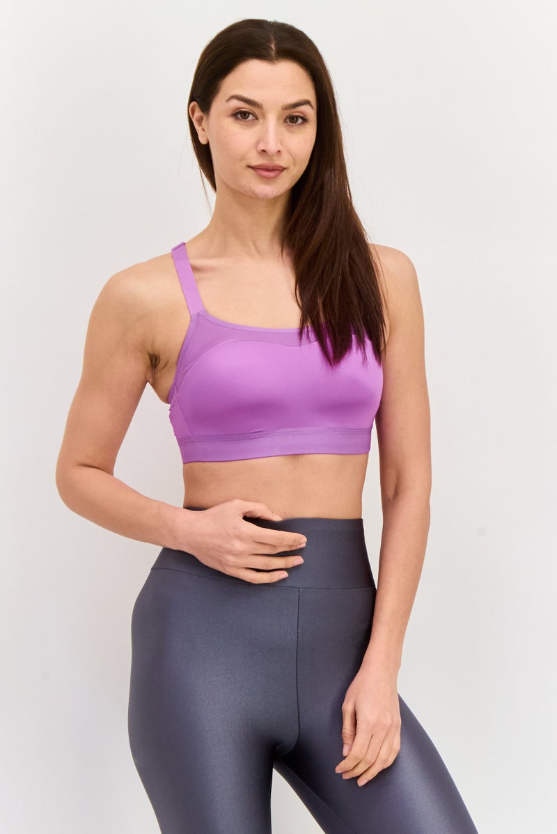Brooks Women Sportswear Fit Lightly Padded Running Sports Bra, Purple  - Image 1