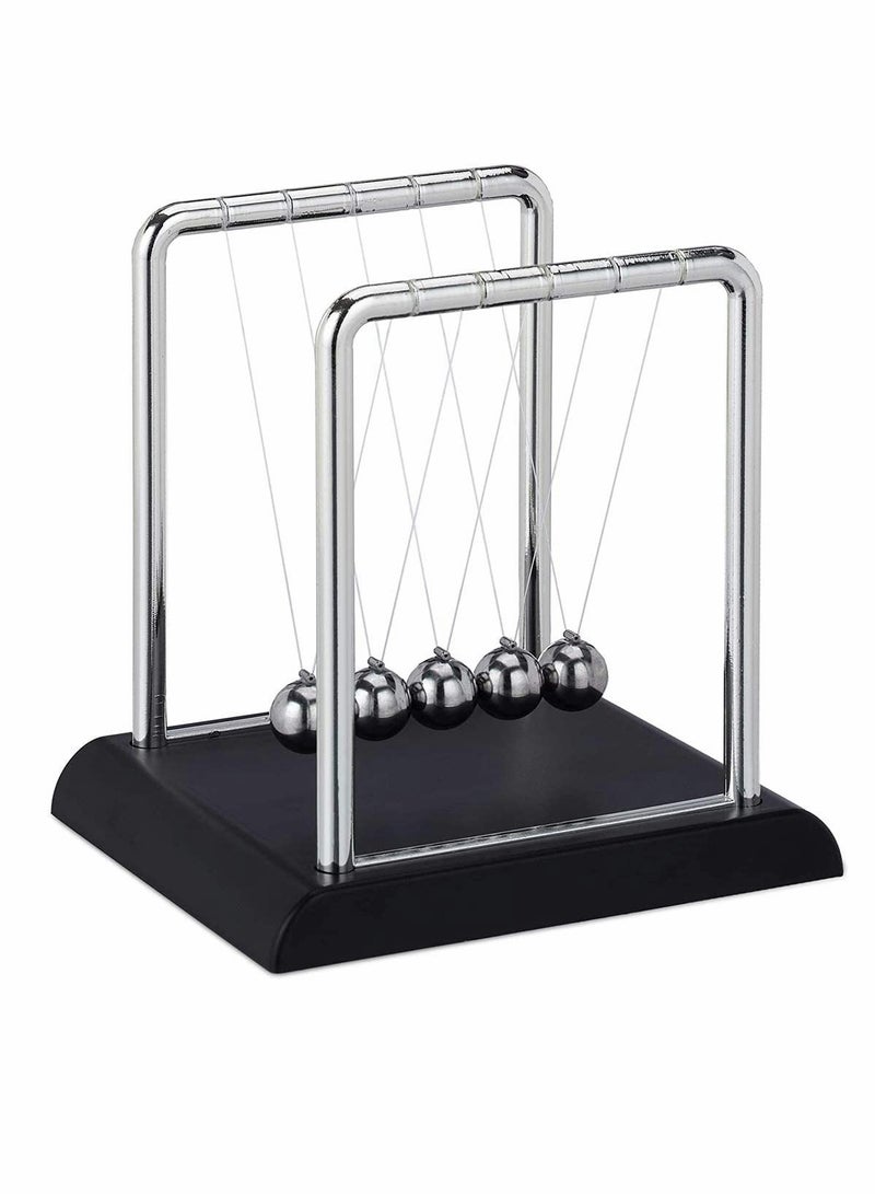 SOLARAE Classic Newton Cradle Balance Balls Wooden Base Newton's Adults Physics Science Steel Pendulum Ornaments Educational Toy Gift for Home Office Desk - Image 1