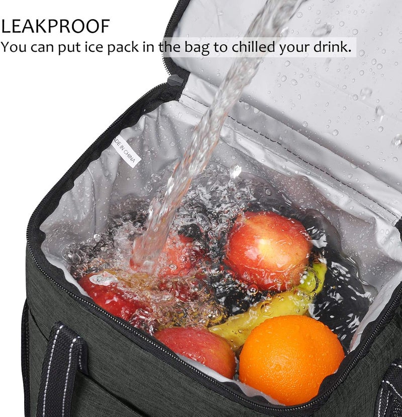 تيرينيا حقيبة حمل نبيذ تيرينيا سعة 6 زجاجات - حقيبة تبريد معزولة ومبطنة لحمل النبيذ مع مقبض وحزام كتف قابل للتعديل للسفر أو النزهات، هدية مثالية لعشاق النبيذ، أسود - Image 2