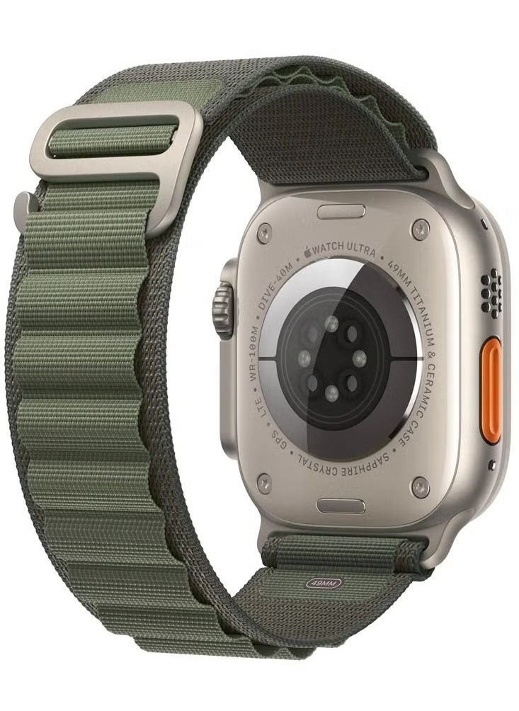vesus - Alpine Loop Sport Nylon Band Strap for Apple Watch Ultra 49mm 45mm 44mm 42mm Alpine Loop Green - Image 1