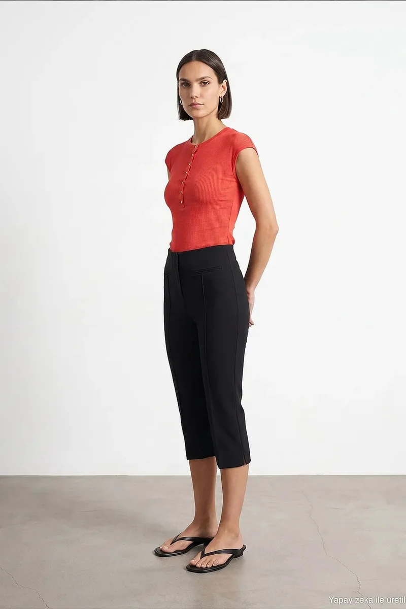 Dilvin Brick Red DILVIN Fitted Cotton Jersey Crew Neck T-Shirt for Women | Best Price UAE