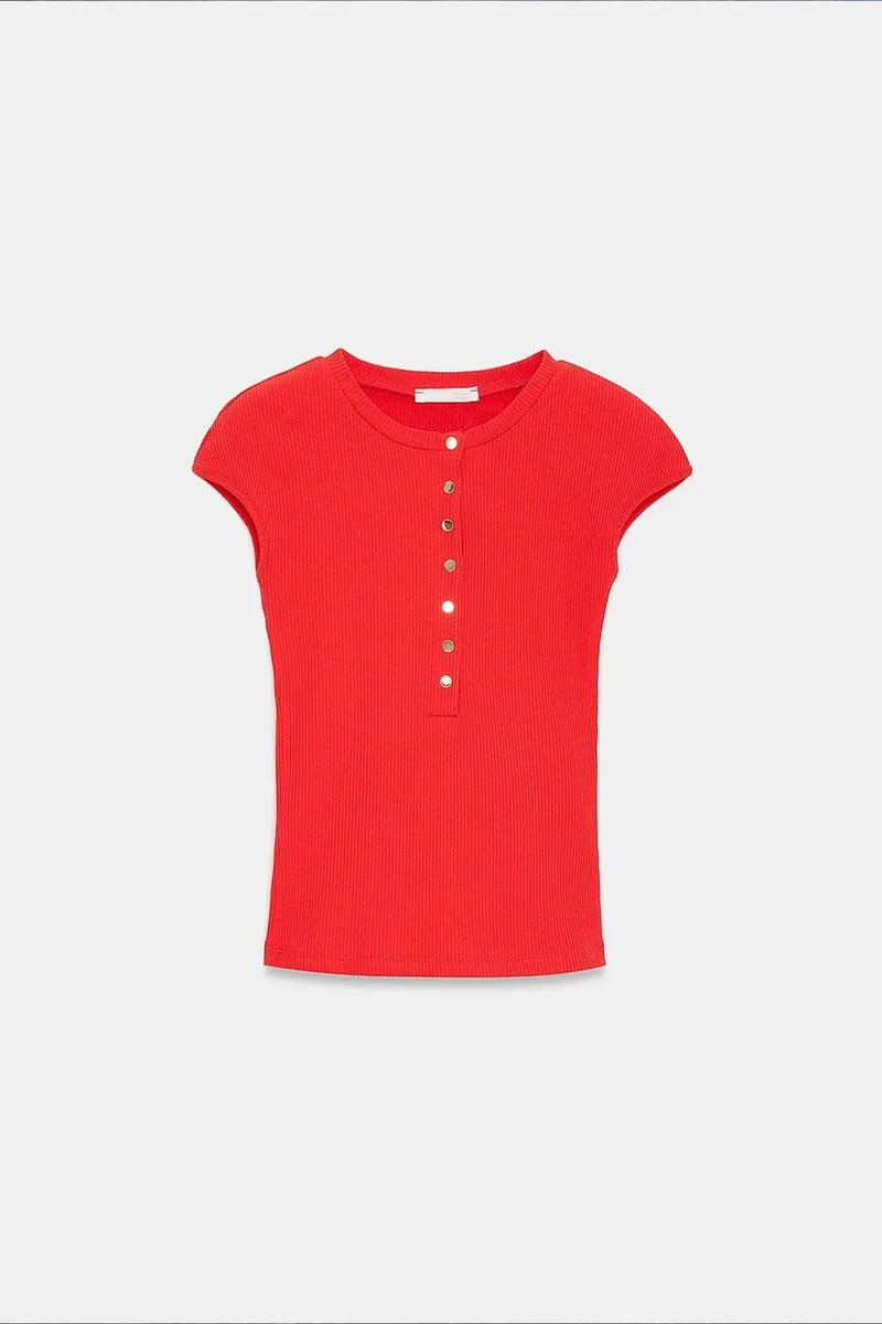 Dilvin Brick Red DILVIN Fitted Cotton Jersey Crew Neck T-Shirt for Women | Best Price UAE