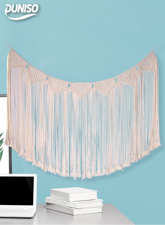 DUNISO Weaving Bohemia Tapestry，Tassel Wall Hangings Decor，Cotton Rope Handmade Geometric Woven Tapestry，Rugged，Suitable for Balcony, Bedroom, Living room, Flower Shop, Homestay, Study Room - Image 1