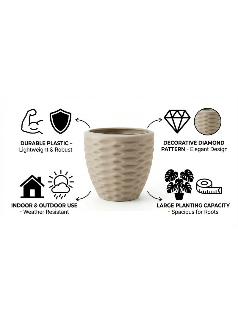 Diamond Chalet 30cm Planting Pot - Made of Polypropylene (Breeze) - Image 4