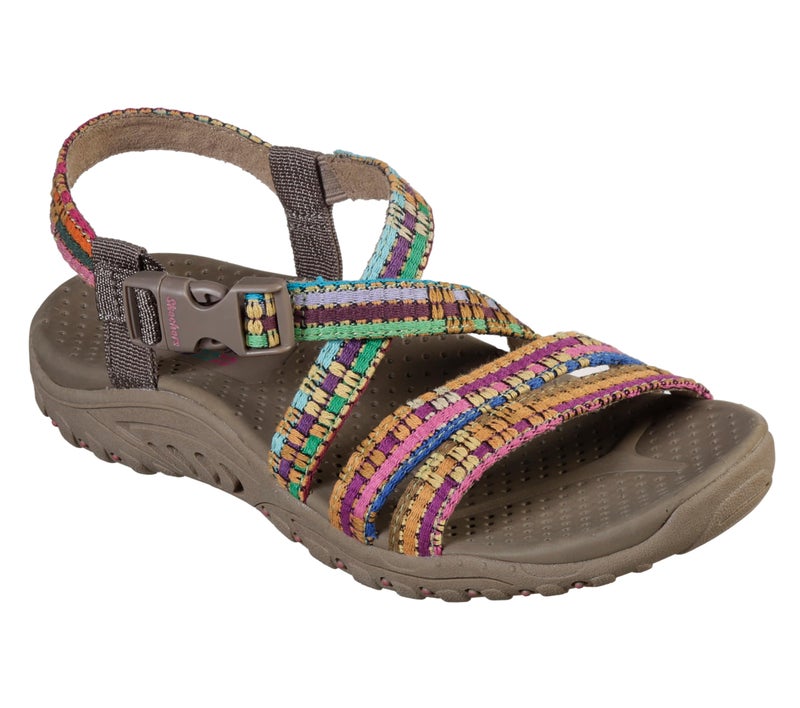 Skechers Women's Reggae-Sew Me-Boho Woven Strappy Slingback Sandal, Taupe Multi, 7 - Image 3