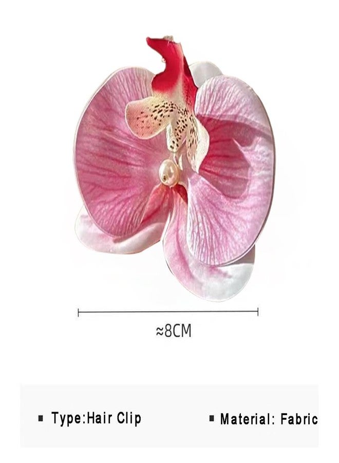 HANSAMU 6 Pcs Flower Hair Clips, Bohemian Butterfly Orchid Hairpin, Artificial Phalaenopsis Hair Barrette for Seaside Holiday, Bridal Hair Accessories Bobby Pins Headwear for Woman Girl Lady Kids - Image 3