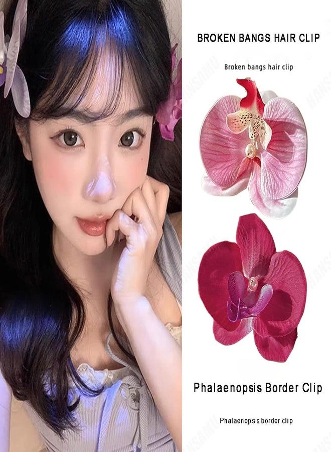 HANSAMU 6 Pcs Flower Hair Clips, Bohemian Butterfly Orchid Hairpin, Artificial Phalaenopsis Hair Barrette for Seaside Holiday, Bridal Hair Accessories Bobby Pins Headwear for Woman Girl Lady Kids - Image 4