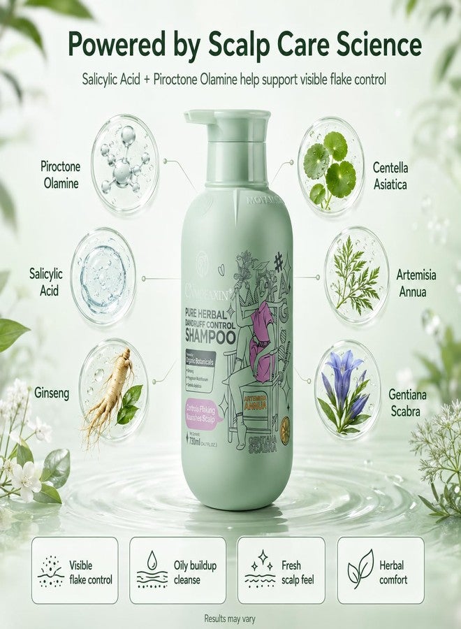 CNMOFAXIN Anti Dandruff Shampoo with Salicylic Acid & Piroctone Olamine, Flake Control for Oily Scalp & Buildup, Soothing Herbal Care with Ginseng & Cica, Clarifying Volumizing Shampoo, 24.7 fl oz - Image 5