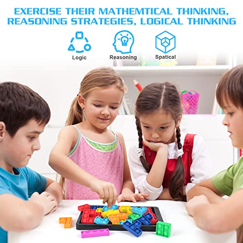 Ainiv Pop Puzzle Popper Fidget Game, Push Pop Brain Teasers Toy, Silicone Jigsaw Building Blocks Game Board, Educational Learning Puzzle and Intelligence Toys for Anxiety & Stress Relief - Image 3