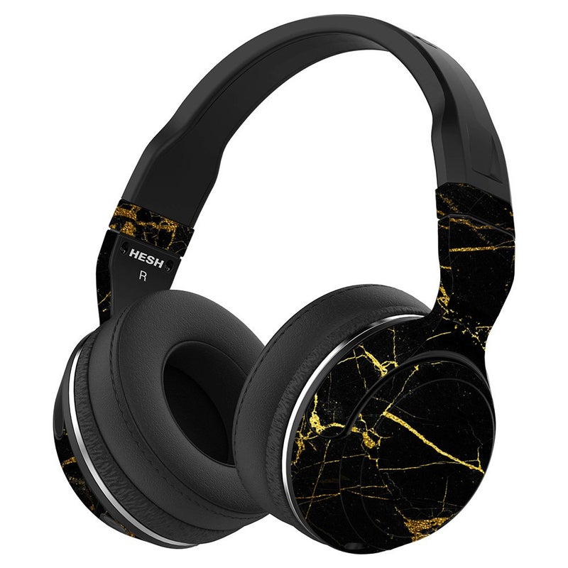 MIGHTY SKINS MightySkins Skin Compatible with Skullcandy Hesh 2 Wireless Headphones - Black Gold Marble | Protective, Durable, and Unique Vinyl wrap Cover | Easy to Apply, Remove | Made in The USA - Image 1