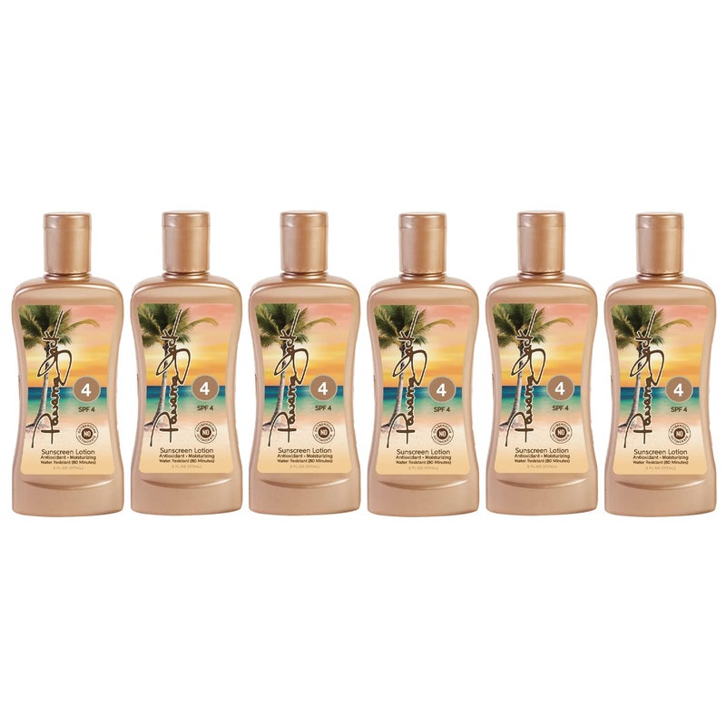 Panama Jack Sunscreen Tanning Lotion - SPF 4, PABA, Paraben, Gluten & Cruelty Free, Antioxidant Moisturizing Formula, 6 FL OZ (Pack of 6) - Image 1